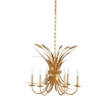 Wheat Chandelier-Gold