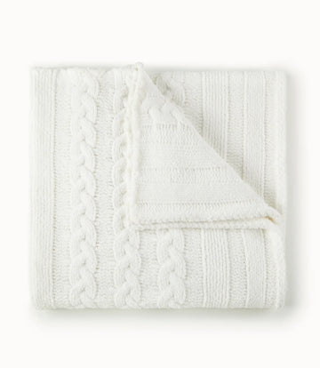 Cable Knit Throw White