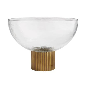 Galantis Centerpiece Clear Hammered Glass/Antique Brass