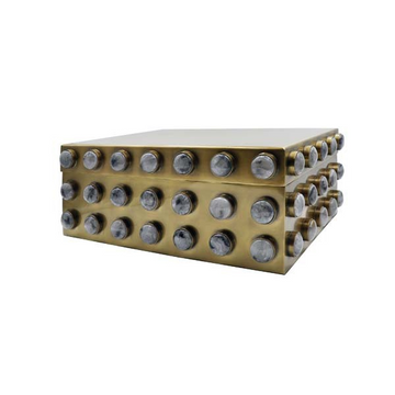 Alba Large Rectangle Brass Box with Resin Appliques