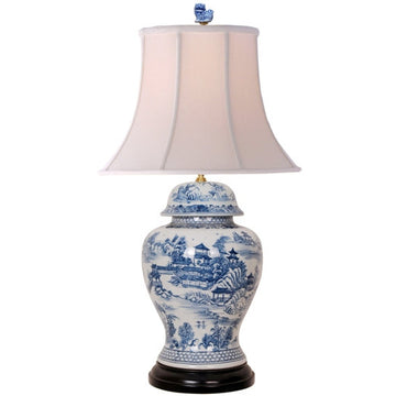 Temple Jar Lamp with Foo Dog